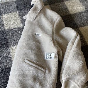 Men’s OBEY cream Sherpa bomber jacket